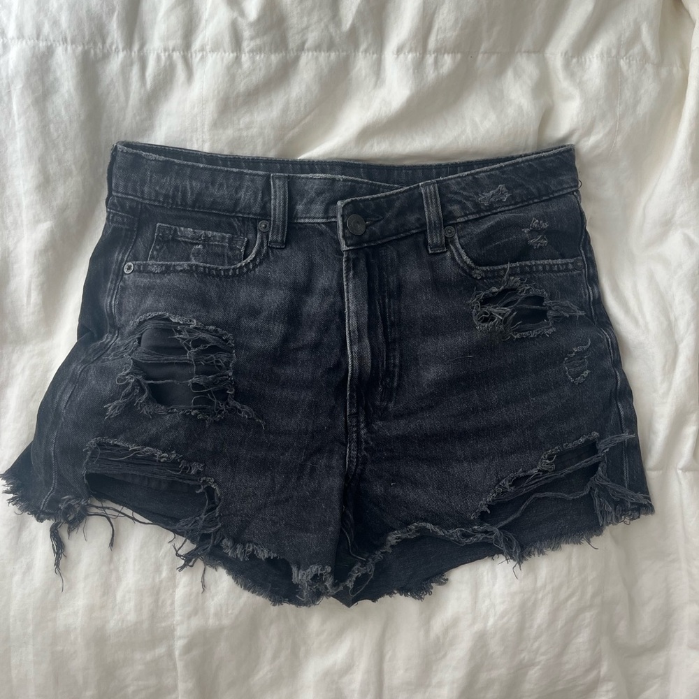 American Eagle Crossover Black Mom Shorts